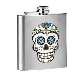 Premier Housewares Skull Design Hip Flask, Stainless Steel - 6 oz