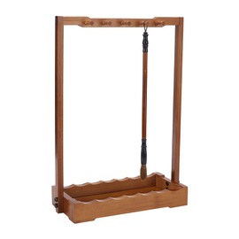 nbeads 10-Pin Vintage Calligraphy Brush Holder, Chinese Calligraphy Brush Hanger Wooden Chinese Brush Shelf Brush Holder with Base Plate for Beginners Father's Day Gift