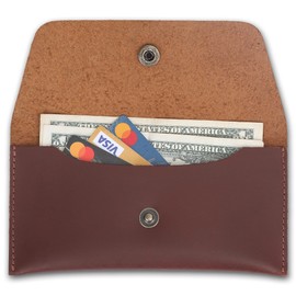TheAntiq Leather Currency Pouch Dollar Bills Organiser Handmade Travel Wallet Utility Money Pouch Cash Currency Envelope(Tan)