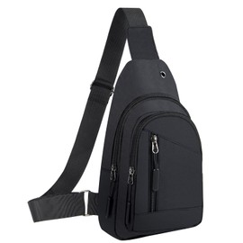 CisFyxia Crossbody Small Sling Bag for Women Men,Casual Lightweight Chest Pack Gym Athletic Backpack Multi Used Zipper Shoulder Daypack for Travel,Shopping,Hiking,Walking,Running,Biking,Black