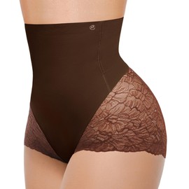 SHAPELLX Women Shapewear Tummy Control Underwear Faja Body Shaper Compression Panties with Butt Lifter Brown XL