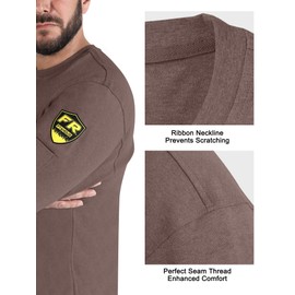 PTAHDUS FR Welding Shirts for Men Lightweight, 5.5oz Flame Resistant Shirts Long Sleeve CAT2/HRC2 100% Cotton for Summer(5.5oz Retro Red Heather,3X-Large)