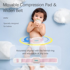 lefeke Baby Belly Button Band, Infant Umbilical Hernia Belt Wrap Truss, Abdominal Binder for Children Kids, Newborn Adjustable Navel Band Support Cord, Perforated and Breathable Belt (Pink-L)