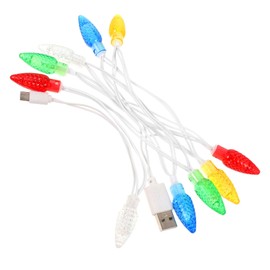 TEHAUX 1Pc Creative LED Data Cable with Christmas Lamp Functionality Multi Use Charging Line for Mobile Computer for Decorations and Parties