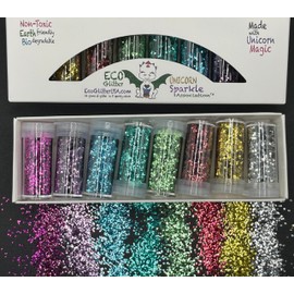 Unicorn Sparkle Association Non-Toxic Biodegradable Glitter, Set of 8 Colors, 24 Grams