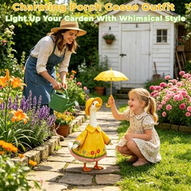 KOSMUSMO 3 Pcs Raincoat Porch Goose Outfits for 23 Inch Yellow Umbrella Hat