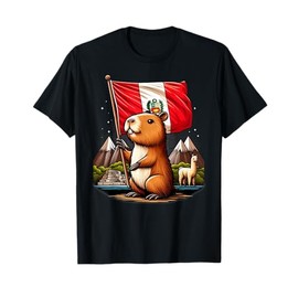 Peruvian Capybara Peru Flag - Ronsoco Fiestas Patrias Outfit T-Shirt