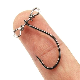 Unclesport 50 Pieces SpinShot Drop Shot Hook Swivel Fishing Hooks High Carbon Steel Fishhook Worm Hook for Feeder Carp Bass Perch Catfish