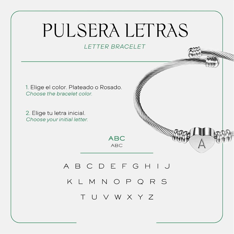 Clepsidra® Pulseras de mujer personalizadas con inicial. Accesorios y regalos