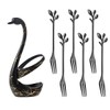 Elegant Swan Spoon and Fork Holder, Decorative Metal Cutlery Organizer