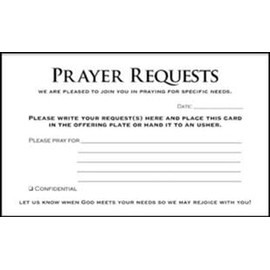 Pew Card-Prayer Requests (Psalm 55:17) (Pack Of 50)