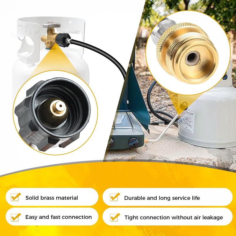 6FT Propane Adapter Hose with Stove Pressure Regulator