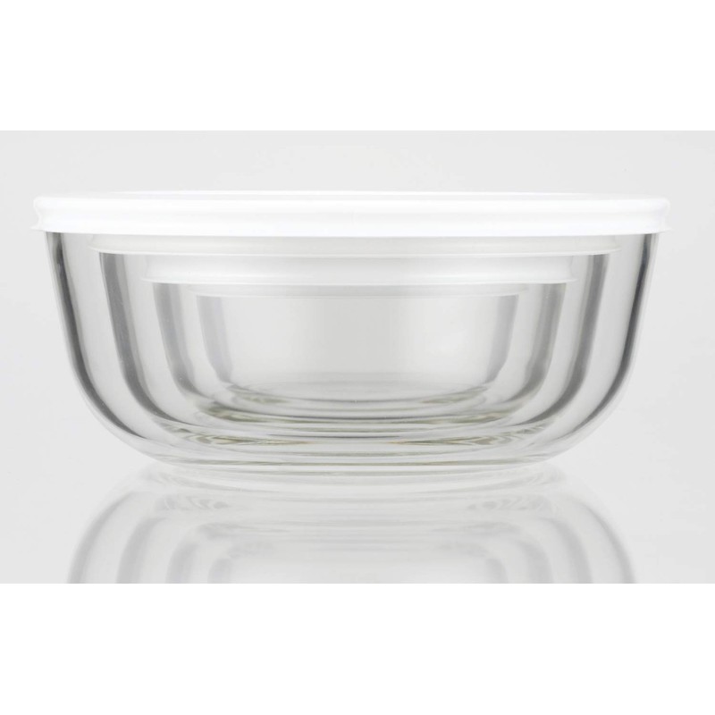 iwaki KBC4130-W1 Heat Resistant Glass Storage Container, Extra Small, Bowls,