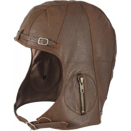 Rothco Brown WWII Pilots Military Vintage Style Leather Goatskin Helmet Head Cover - X-Large / 2X-Large