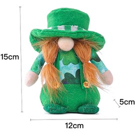 St. Patrick's Day Gnome Irish Day Plush Gnome Doll Saint Paddy's Day Easter Gift,Shamrocks Figurine St. Patricks Day Decoration Green Leprechaun Gnome Saint Patrick's Day Irish Decor Easter Gnome