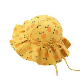 XFSRG Baby Sun Hat UV Protection Sun Hat UPF 50+ Fishing Hat Sun Protection Strawberries Summer Bucket Hat Pineapple Sun Hats Orange Summer Hat Toddler Foldable Beach Fishing Hat Adjustable, orange