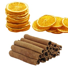 OMIGA 50 Pcs Christmas Wreath Making Supplies Include 25 Natural Orange Slices and 25 Cinnamon Sticks for Wreaths for Christmas Party Xmas Tree Craft Florist Decoration