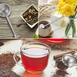 2 Pcs Infusor de T de Acero Inoxidable,Prensa de Infusores de Bolas,Infusor de T Suelto,Difusor de Intervalos de,Colador de T de Hojas con Mango...   