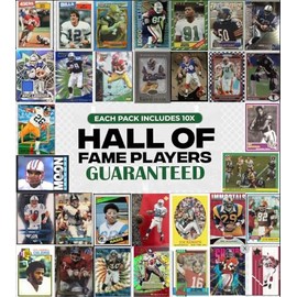 Generic Football Cards Mystery Hot Pack Hall of Famers - 12 Cards - 10x HOF - Look for HOF Rookie Relics, Autos, SP, Color, Parallels