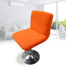 Anawakia Bar Stool Slipcovers with Backrest Cover, Stretch Chair Cover for Short Swivel Chair, Dining Room Chair, Backrest, Bar Stool, Chair (Orange)