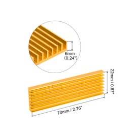 sourcing map 1 Pack M.2 2280 Nvme SSD Heatsink Cooler with Thermal Pad Alloy Aluminum Heat Sink Cooling Sink for PC Laptop, 70x22x6mm, Gold