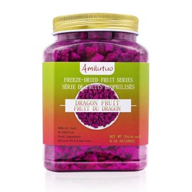 Amilutuo Freeze-Dried Dragon Fruit, Freeze-Dried Fruit, No Added Sugars, 6.52OZ/185g Dragon Druit Chunks, Dry Drag-on Fr-uit, Ideal for Infusing Drinks, Baked Goods and Water