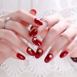 A cute classic item that you can wear with peace of mind! 24 Pieces Cute Elegant Nails, Handmade Nail Tips, Nail Tips, Bridesmaids, Coming-of-Age Ceremonies, Nail Tips, Long Nail Tips, Short