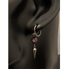 Akusetia Spring Type Ring, Earrings, Single Ear, Metal Black, Black,