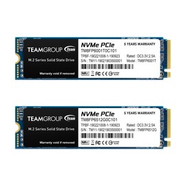 TEAMGROUP MP33 1TB 2 Pack SLC Cache 3D NAND TLC NVMe 1.3 PCIe Gen3x4 M.2 2280 Internal Solid State Drive SSD (Read/Write 1,800/1,500 MB/s) Compatible with Laptop & PC Desktop TM8FP6001T0C1P1