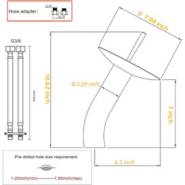 Waterfall Black Bathroom Vessel Faucet Glass Spout 360° Swivel Single Handle One Hole Solid Brass Bowl Faucet Bath Lavatory Vessel Sink Vanity Tall Body for Above Counter Sink