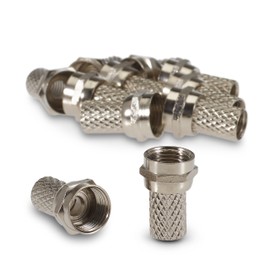 SSL Satellites 5 Pieces F Male Plug Connectors Waterproof Micro Screw/Twist On Aerial Coaxial Cable RG6