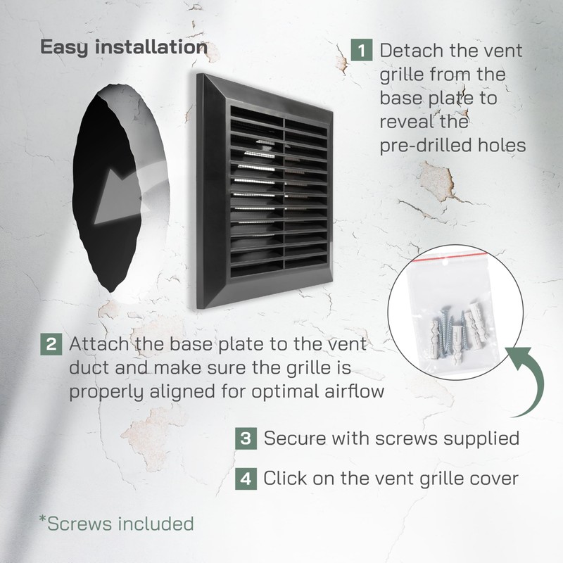 Vent Systems 100mm Outdoor Vent Cover - Bathroom Exhaust Vent