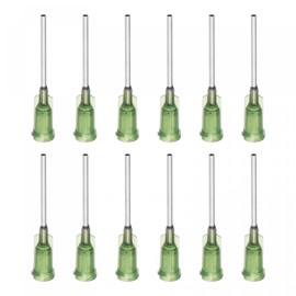 sourcing map Industrial Blunt Tip Dispensing Needle with Luer Lock for Liquid Glue Gun, 14G 1", 20 Pcs (Olive)