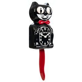 Kit Cat Klock Gentlemen (Crimson Royale) - Retro Cat Clock with Moving Eyes and Tail, Battery Operated, Made in USA