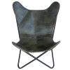 AmeriHome Genuine Leather Butterfly Chair - Light Tan