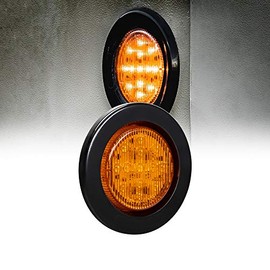 2.5" Round 10 LED Light [2 in 1 Reflector] [Polycarbonate Reflector] [13 LEDs] [DOT Approved] [2 Year Warranty] Side Marker Light for Trucks and Trailers - Amber