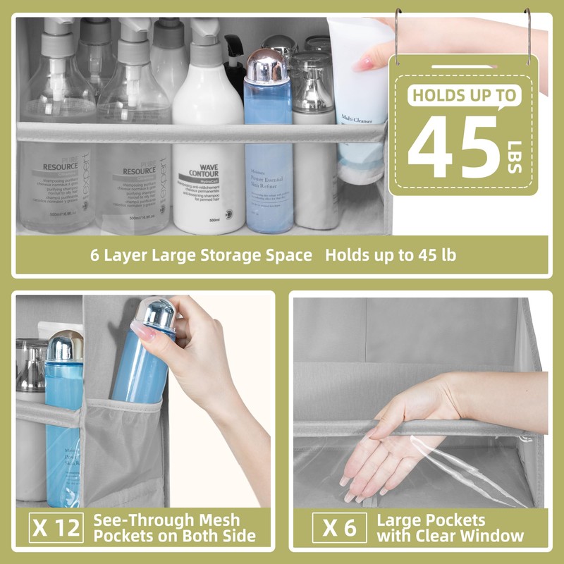 STORAGEIDEAS Over Door Organizer with 6 Extra Large Pockets 12