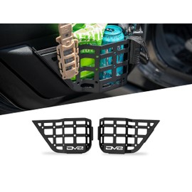 DV8 Offroad Rear Door Pocket Molle Panels for 2011-2018 Jeep Wrangler JK | Replaces The Weak Factory Netting | Molle Panel Design for Multiple Mounting Solutions | Sold as a Pair