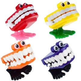 JYNVO Set of 4 Teeth Toys, Clock Movement Toy, Toy Teeth Eye Clockwork, Human Running Teeth, Running Teeth Dentist Gift, Christmas Birthday Gift
