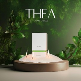 THEA Pearled Candle Unscented Non Toxic Luxury Long Lasting Powder Candles - Lasts up to 120 Hours - Refillable Candle Sand with 25 Wicks for Candle Making