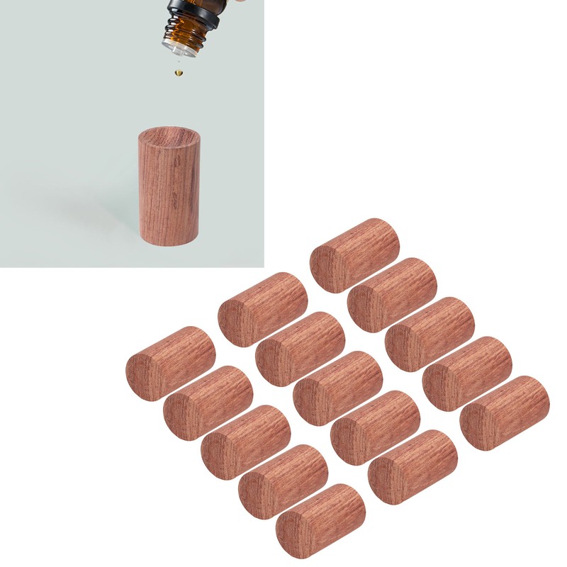 15Pcs Wooden Essential Oil Diffuser Rosewood Portable Mini Round Aromatherapy