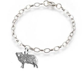 pp-a36 Sheep fine lead free English Pewter on a belcher link chain anklet bracelet