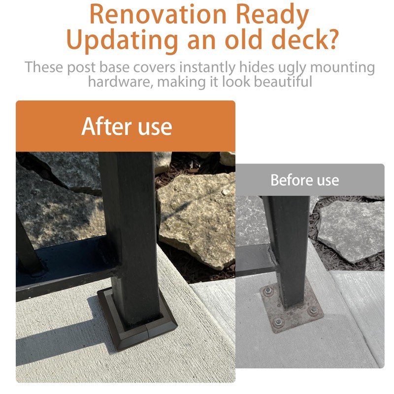 4 Pack Deck Post Skirt Trim 4X4IN Black, Aluminum Porch