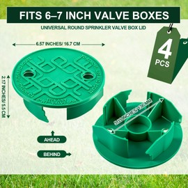 Glooglitter 4 Pcs Sprinkler Valve Round Box Lid Covers ID 5.4 Inch Od 6.5 Inch Universal Irrigation Valve Box Cover for Outdoor Lawn Yard Automatic Sprinkler Irrigation Control Water System (Green)