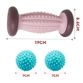 Vueinrg Foot Massage Roller + 2 Hedgehog Balls Foot Massage, Foot Massage Roller Fascia Roller Foot Heel Spurs Foot Roller for Plantar Fasciitis Relaxation Pain (Purple)