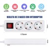 EXTRASTAR 1 Pack 3 Outlet Power Strip with Switch Cable