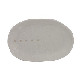 Tableware sn-006-02 Japanese Tableware, Polka Dot, Oval Plate (Dotted Monotone Series), White