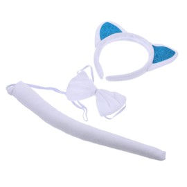 WOONEKY 1set Cat Ear Headband Fox Tail Prop for Party Dress up Cosplay Animal Costume Accessories