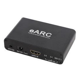 HDMI EARC/ARC Audio Extractor, HDMI ARC to Optical SPDIF Coaxial 3.5 mm L/R R CA Stereo Sound Extractor, 24bit 192KHz HDMI ARC to Audio Converter for HDTV Speaker Amplifier