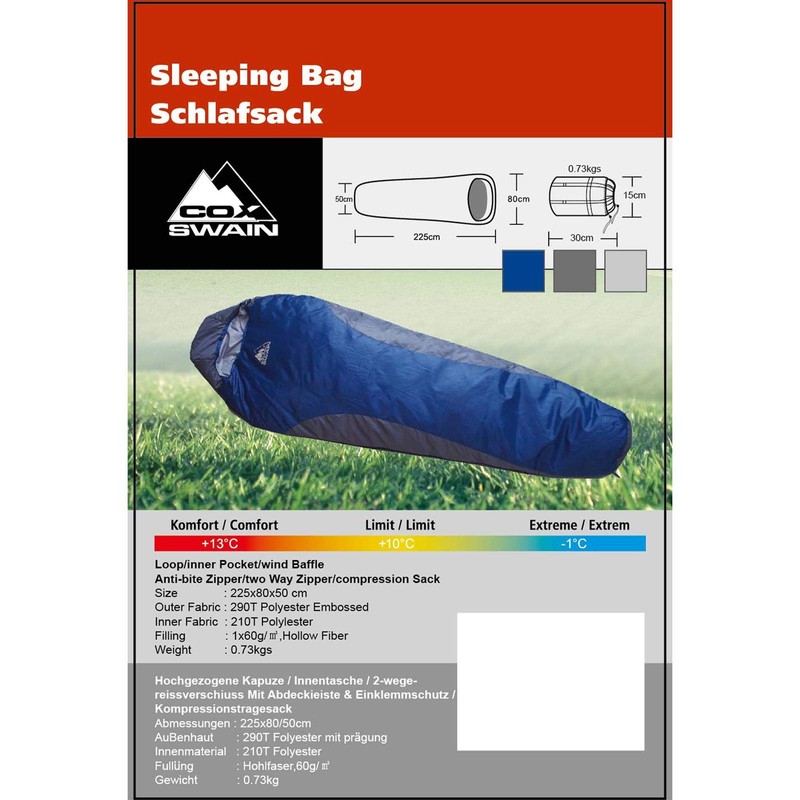 Cox Swain Pago High-Tech Mummy Sleeping Bag Ultra Light 60,